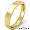 18k Gold Yellow Flat Pipe Cut Comfort Fit Band Men Wedding Ring 4mm 6.8g 12-12.75 Sz
