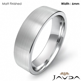 6mm Men Comfort Fit Flat Pipe Cut Wedding Band Ring Platinum 950 10.3g 5-5.75 Sz