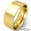 8mm Men Wedding Band Comfort fit Flat Pipe Cut Ring 18k Gold Yellow 13.1g 12-12.75 Sz