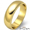 Solid Men Wedding Band Dome Milgrain Edge Ring 6mm 14k Gold Yellow 6.4g 6-6.75 Sz