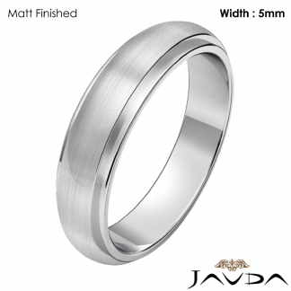 Mens Wedding Solid Band Dome Step Down Ring 5mm Platinum 950 10g 10-10.75 Sz