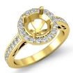 0.8Ct Anniversary Diamond Engagement Round Ring 14k Yellow Gold Halo Pave Setting Semi Mount - javda.com 