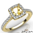 Diamond Engagement Round Semi Mount Shared Prong Setting Ring 14k Yellow Gold 0.5Ct - javda.com 