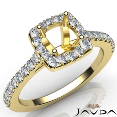 Diamond Engagement Round Semi Mount Shared Prong Setting Ring 18k Gold Yellow  (0.5Ct. tw.)