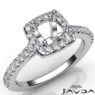 Diamond Engagement Round Semi Mount Shared Prong Setting Ring 14k White Gold 1Ct - javda.com 