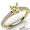 Double Prong Setting Diamond Engagement Round Semi Mount Ring 18k Yellow Gold 0.3Ct - javda.com 