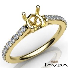 Double Prong Setting Diamond Engagement Round Semi Mount Ring 18k Gold Yellow  (0.3Ct. tw.)