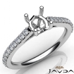 Double Prong Setting Diamond Engagement Round Semi Mount Ring Platinum 950 0.3Ct - javda.com 