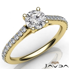 4 Prong Setting Cathedral diamond Ring 18k Gold Yellow