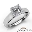 Princess Diamond Engagement Halo Pave Setting Semi Mount Ring 14k White Gold 0.2Ct - javda.com 