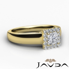 French Pave Halo Cathedral diamond  18k Gold Yellow