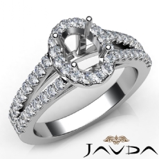 Gorgeous Halo Prong Diamond Engagement Oval Semi Mount Ring 14K W Gold 0.75Ct