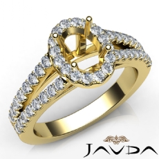 Gorgeous Halo Prong Diamond Engagement Oval Semi Mount Ring 14k Gold Yellow  (0.75Ct. tw.)