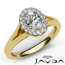 Split Shank Cathedral diamond Ring 18k Gold Yellow