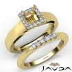 U Prong Diamond Engagement Semi Mount Ring Princess Bridal Set 18k Yellow Gold 0.42Ct - javda.com 