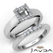 U Prong Diamond Engagement Semi Mount Ring Princess Bridal Set 18k White Gold 0.42Ct - javda.com 