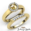 U Prong Diamond Engagement Round Semi Mount Ring Bridal Set 14k Yellow Gold 0.4Ct - javda.com 
