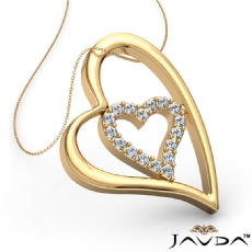 Round Diamond Heart Pendant 14k Gold Yellow  (0.25Ct. tw.)