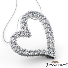 Round Diamond Heart Pendant 14K White Gold (1.89 ct tw)