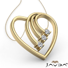 Round Diamond Heart Pendant 14k Gold Yellow  (0.3Ct. tw.)