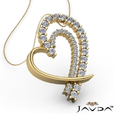 Round Diamond Heart Pendant 14k Gold Yellow  (0.68Ct. tw.)