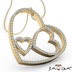 Round Diamond Heart Pendant 14k Gold Yellow  (1.04Ct. tw.)