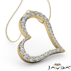 Round Diamond Heart Pendant 14k Gold Yellow  (1.08Ct. tw.)