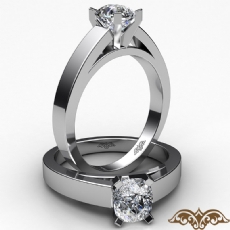 Flat Edge Cathedral Solitaire diamond Ring Platinum 950