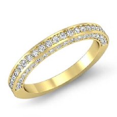 Women's Engagement Half Wedding Band Pave Set Diamond Ring 14k Gold Yellow  (1Ct. tw.)