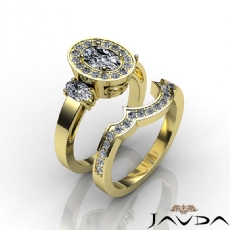 Classic 3 Stone Bridal Set diamond Ring 14k Gold Yellow