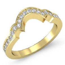 Pave Half Round Diamond Womens Wedding Matching Band 18k Gold Yellow Ring  (0.45Ct. tw.)