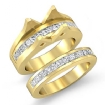 2.1Ct Diamond Princess Channel Engagement Ring Round Bridal Set 14k Yellow Gold - javda.com 