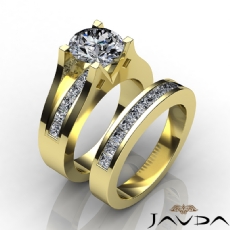 Channel Setting Bridal Set diamond Ring 18k Gold Yellow