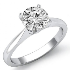 Tapered Solitaire diamond Ring 14k Gold White