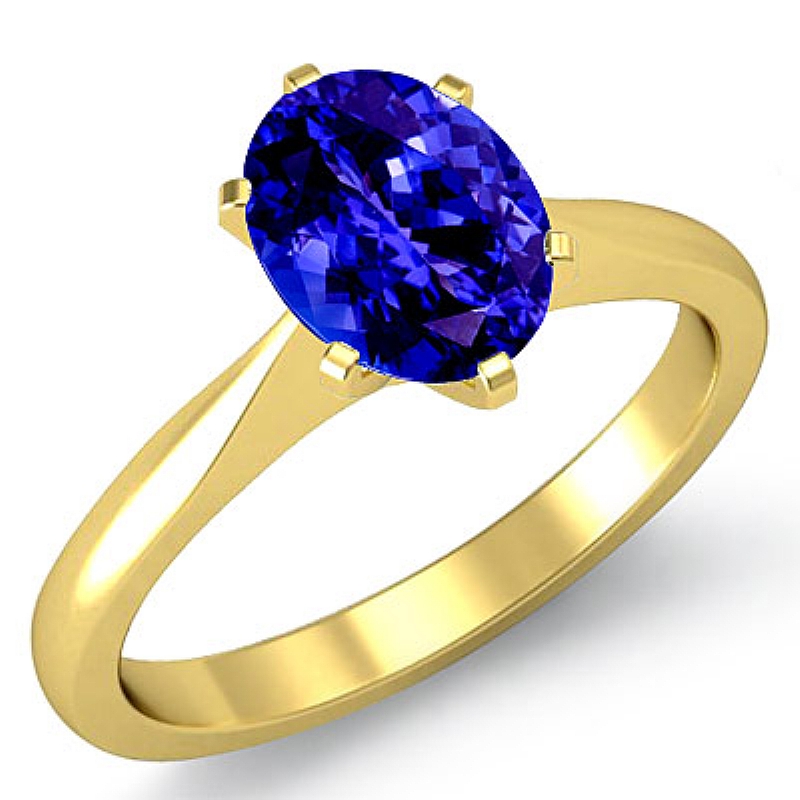  Oval diamond  Ring in 18k Gold Yellow