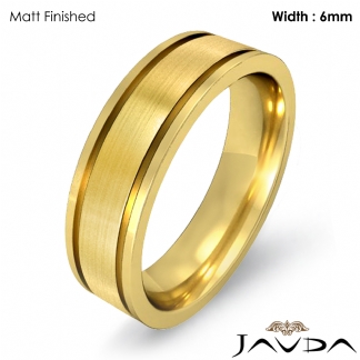 Mens Wedding Solid Band 18k Gold Yellow Flat Fit Plain Ring 6mm 9.4g 8-8.75 Sz