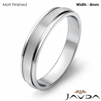 Mens Solid Wedding Band Platinum 950 Dome Step Plain Ring 4mm 5.5g 7-7.75 Sz