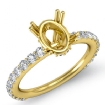 0.45Ct Oval Diamond 4 Prong Engagement Ring Setting 18k Yellow Gold Semi Mount - javda.com 
