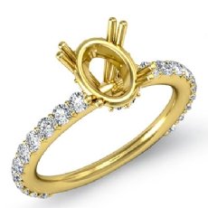 Oval Diamond 4 Prong Engagement Ring Setting 18k Gold Yellow Semi Mount (0.45Ct. tw.)