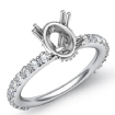 0.45Ct Oval Diamond 4 Prong Engagement Ring Setting Platinum 950 Semi Mount - javda.com 