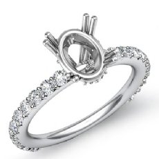 0.45Ct Oval Diamond 4 Prong Engagement Ring Setting 14K White Gold Semi Mount