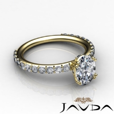 Double Prong Set Side-Stone diamond Ring 18k Gold Yellow