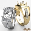 Men's Round Cut Pave Diamond Fashion Wedding 14k Yellow Gold Solid Ring 0.4Ct - javda.com 