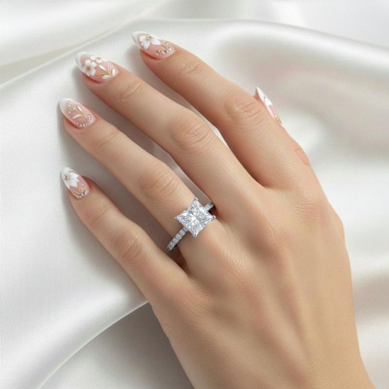  diamond Ring 14k Gold White