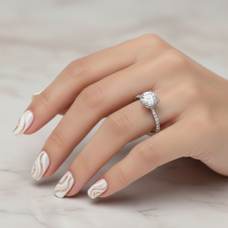  diamond Ring 14k Gold White