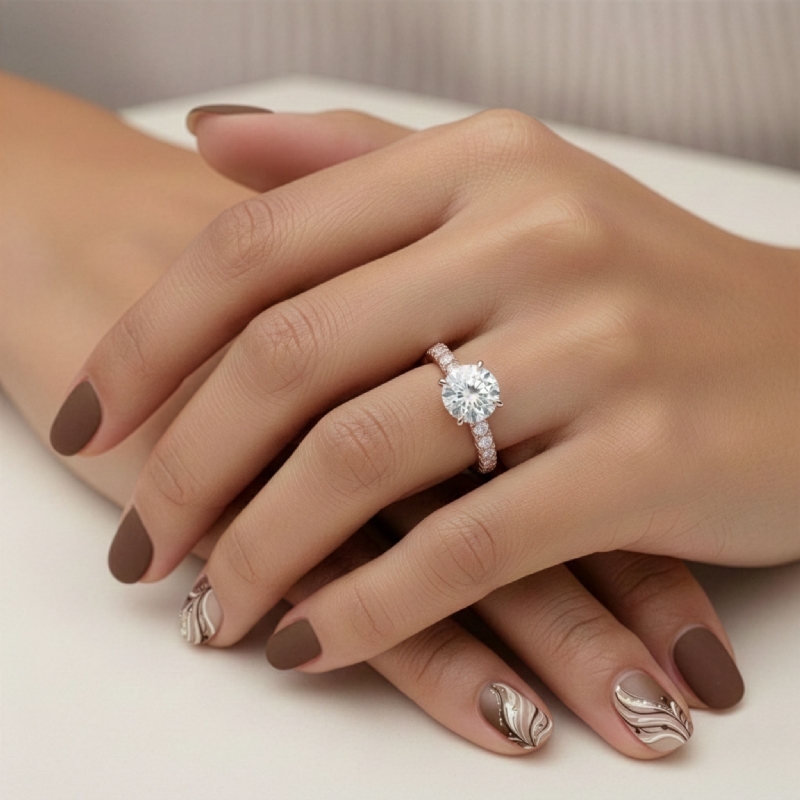  diamond Ring 14k Rose Gold