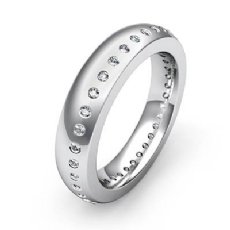 Dome Bezel Set Men's Diamond Eternity Wedding Band in 14k White Gold 0.50 Ct
