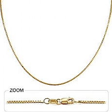 14k Yellow Gold Box Chain (1.1mm,16