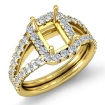 1Ct Diamond Engagement Ring 18k Yellow Gold Emerald Semi Mount Halo Pave Setting - javda.com 
