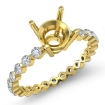 0.7Ct Round Diamond Engagement Ring Prong Set 18k Yellow Gold Semi Mount - javda.com 